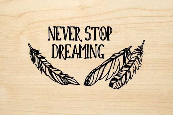 Holzgrusskarte - Sonstige - Never stop dreaming