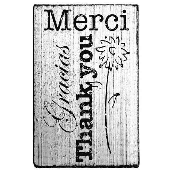 Vintage Stamp Merci Gracias Thank you