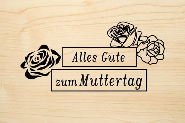 Holzgrusskarte Alles Gute Zum Muttertag Mit Rosenkopfen Stempel Versand Ch