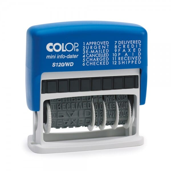 Colop Mini-Info-Dater S 120/WD (41x4 mm - 12 Texte) Englisch