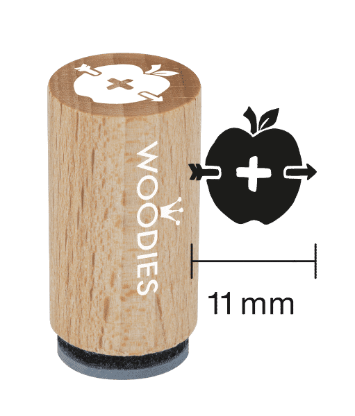 Mini Woodies Stempel - Apfel mit Pfeil