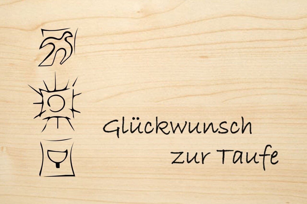Holzgrusskarte Gluckwunsch Zur Taufe Motiv Taube Stempel Versand Ch