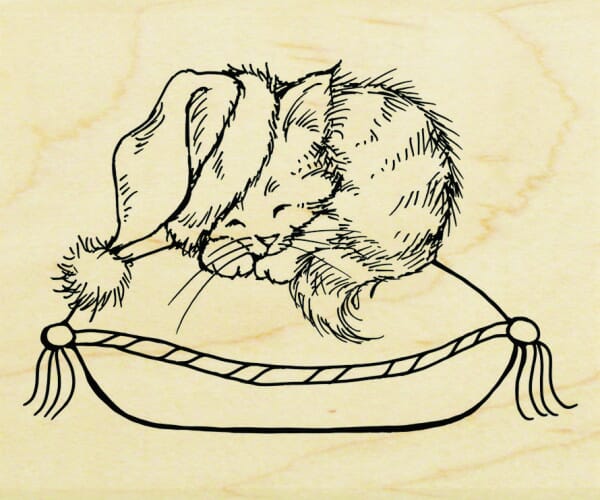 Stampendous Holzstempel - Gemütliches Kätzchen