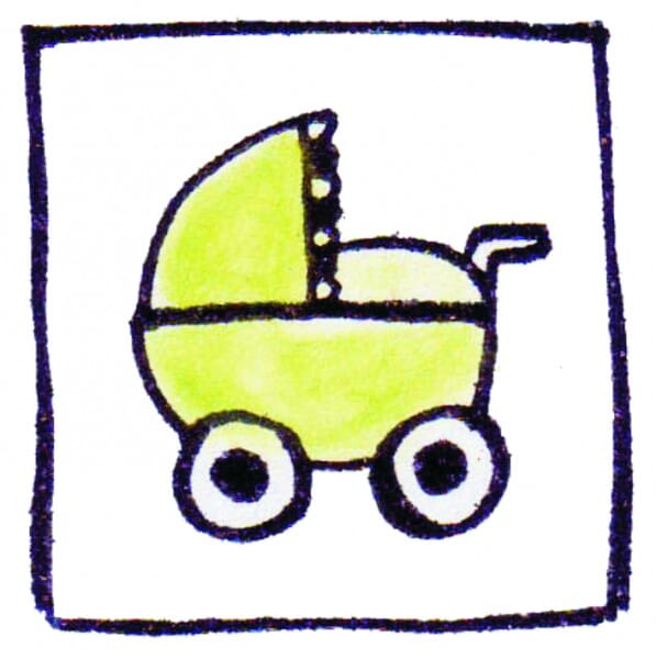 Perma Stempel Holzstempel - Kinderwagen