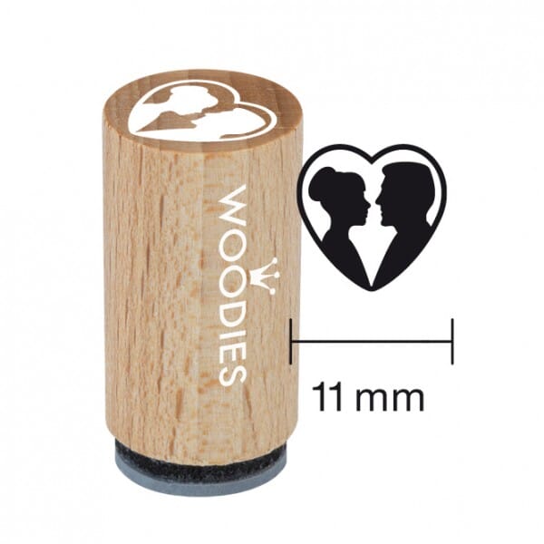 Mini Woodies Stempel - Brautpaar im Herz