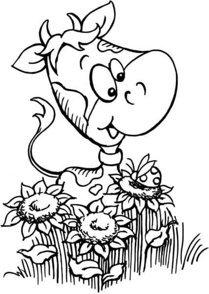 Stampendous Holzstempel - Kuh auf Wiese