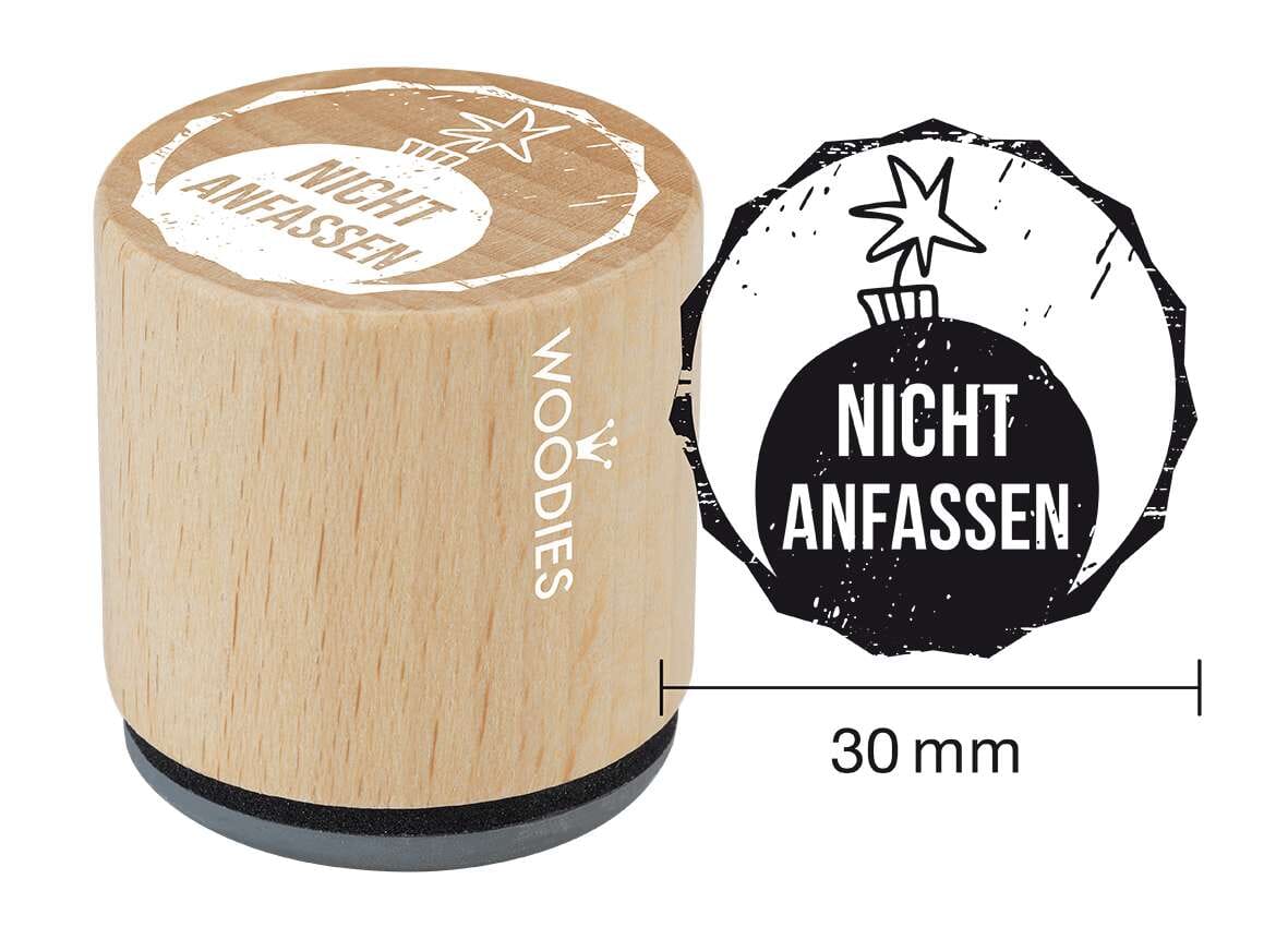 Woodies Mini Stempel 'Just Married' – Holz, 1,5x1,5x3 Cm, Für Karten & Basteln