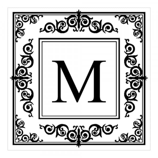 Monogrammstempel quadratisch - Orientalisches Design mit Initialen