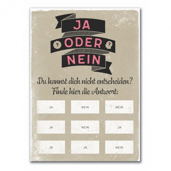 Rubbel-Postkarte - Ja oder Nein