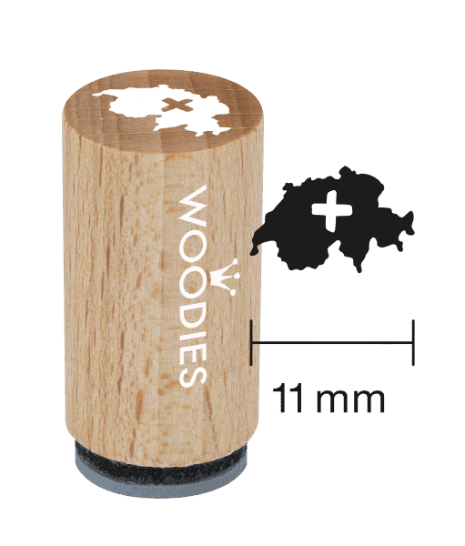 Mini Woodies Stempel - Schweizer Karte