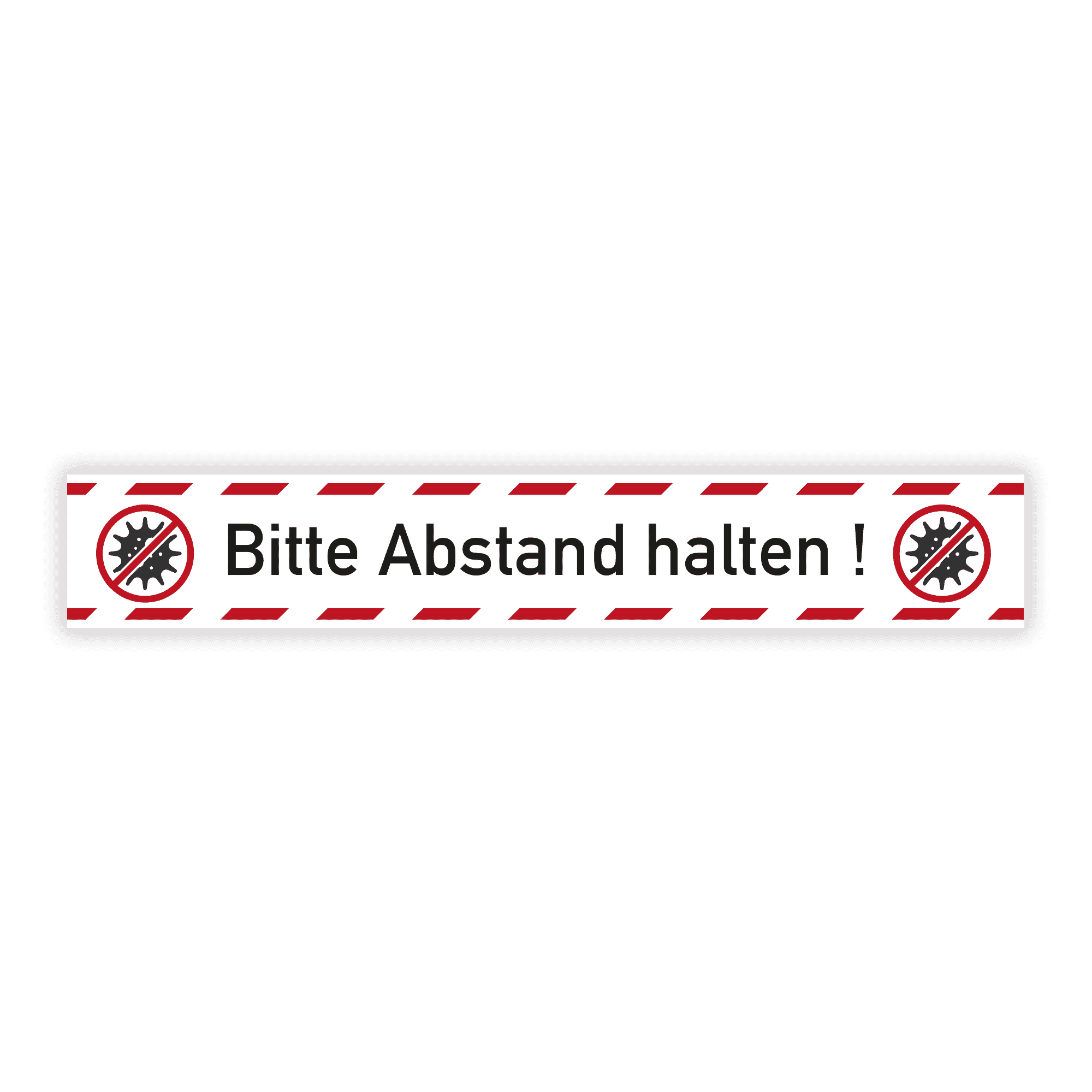 3 Stück Aufkleber Bitte Abstand halten (700x100 mm