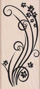 Hero Arts Holzstempel - Swirl with flowers