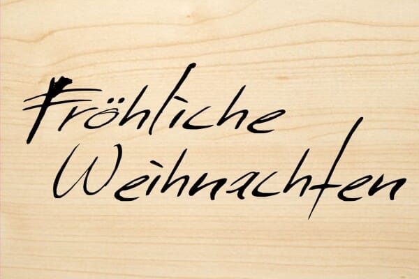 Holzgrusskarte - Weihnachten - Fröhliche Weihnachten