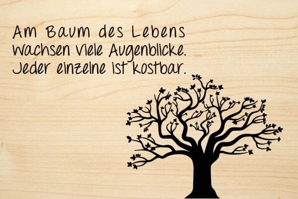 Holzgrusskarte Am Baum des Lebens stempelversand.ch