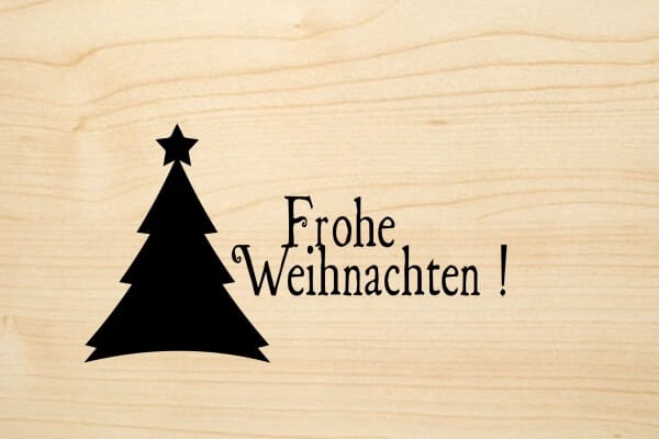 Holzgrusskarte - Weihnachten - Frohe Weihnacht